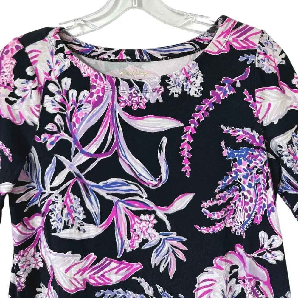 Lilly Pulitzer Girls Size 12-14 Mini Sophie Ruffle Dress Onyx Wild Tropical XL